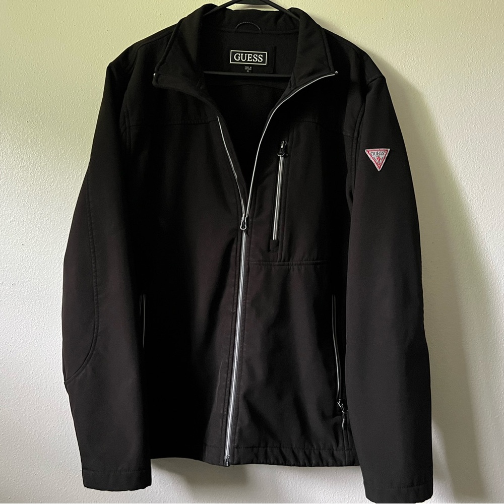 GUESS - Black Performance Jacket with Stand-Up Collar